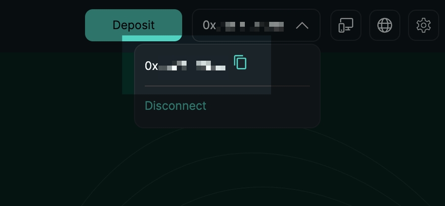 Master account address in the Hyperliquid UI